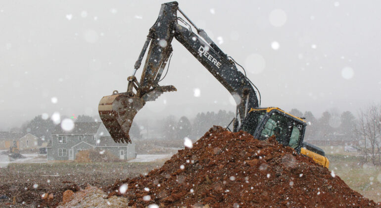 Large crane digging new site